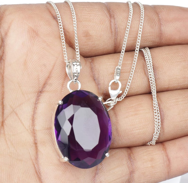 GEMHUB Gemstone Pendant Without Chain 44 CT-135 CT Oval Shape Sterling Silver Pendant Jewelry Women - Image 4